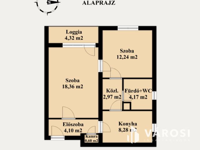 1. emeleti, 2 szobás lakás zöldövezetben